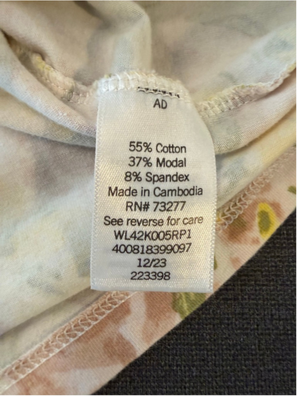 LC Lauren Conrad tank top shirred neck ruffled cap sleeves pastel floral sz S - Picture 6 of 7